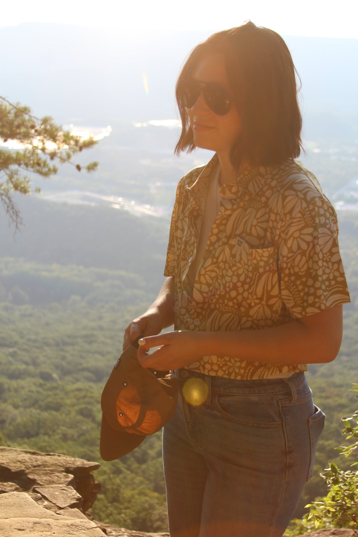 Floral Cropped Button Up
