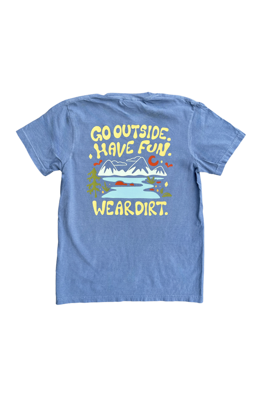 go outside have fun wear dirt chattanooga tennessee outdoor brand biking climing hiking camping