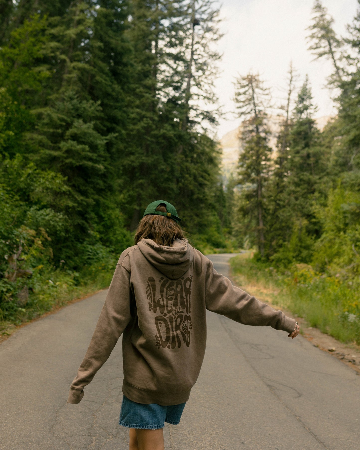 wavy wear dirt hoodie - brown