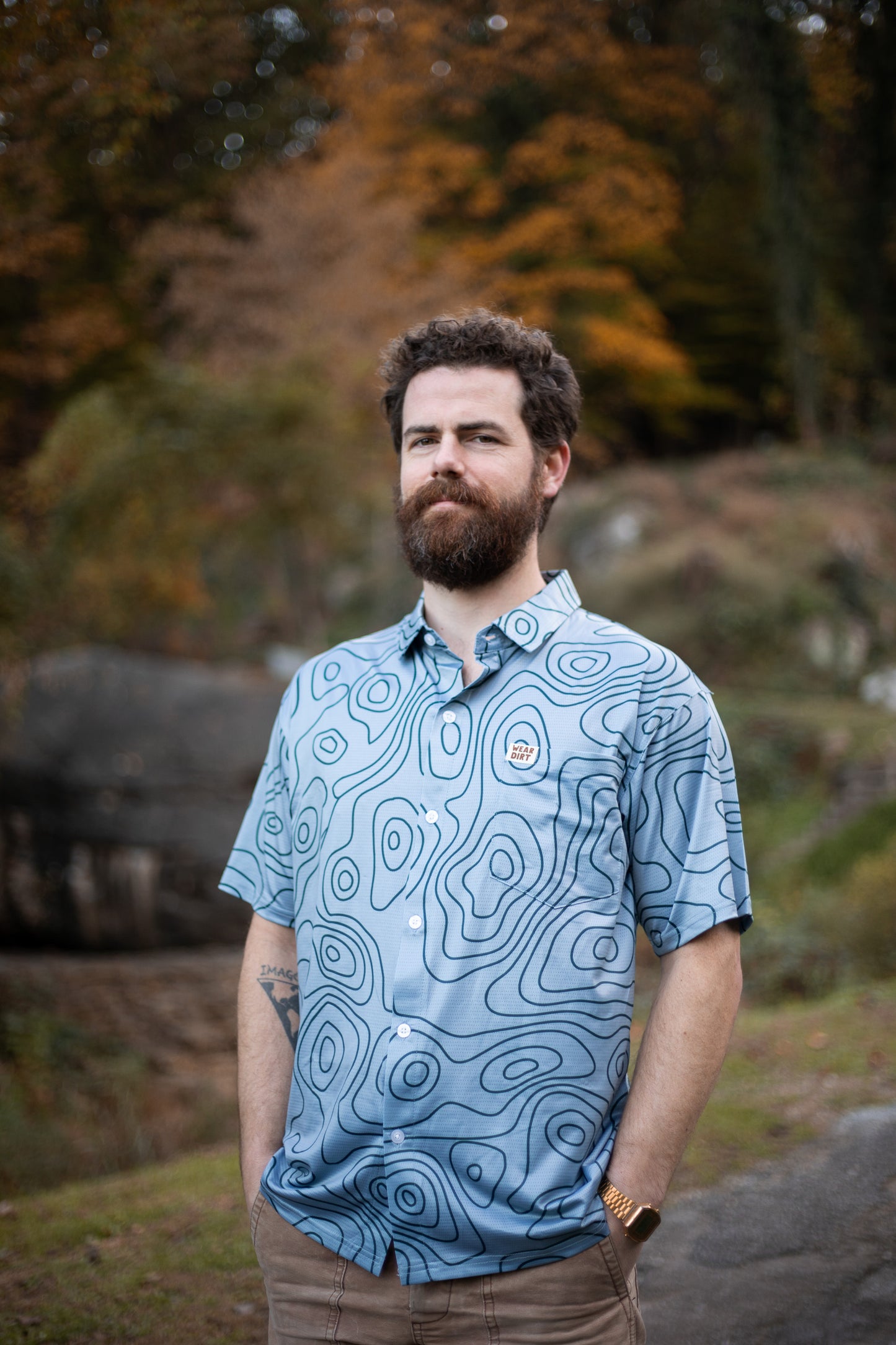 topo topographical button up athletic hiking camping biking shirt chattanooga tennessee wear dirt