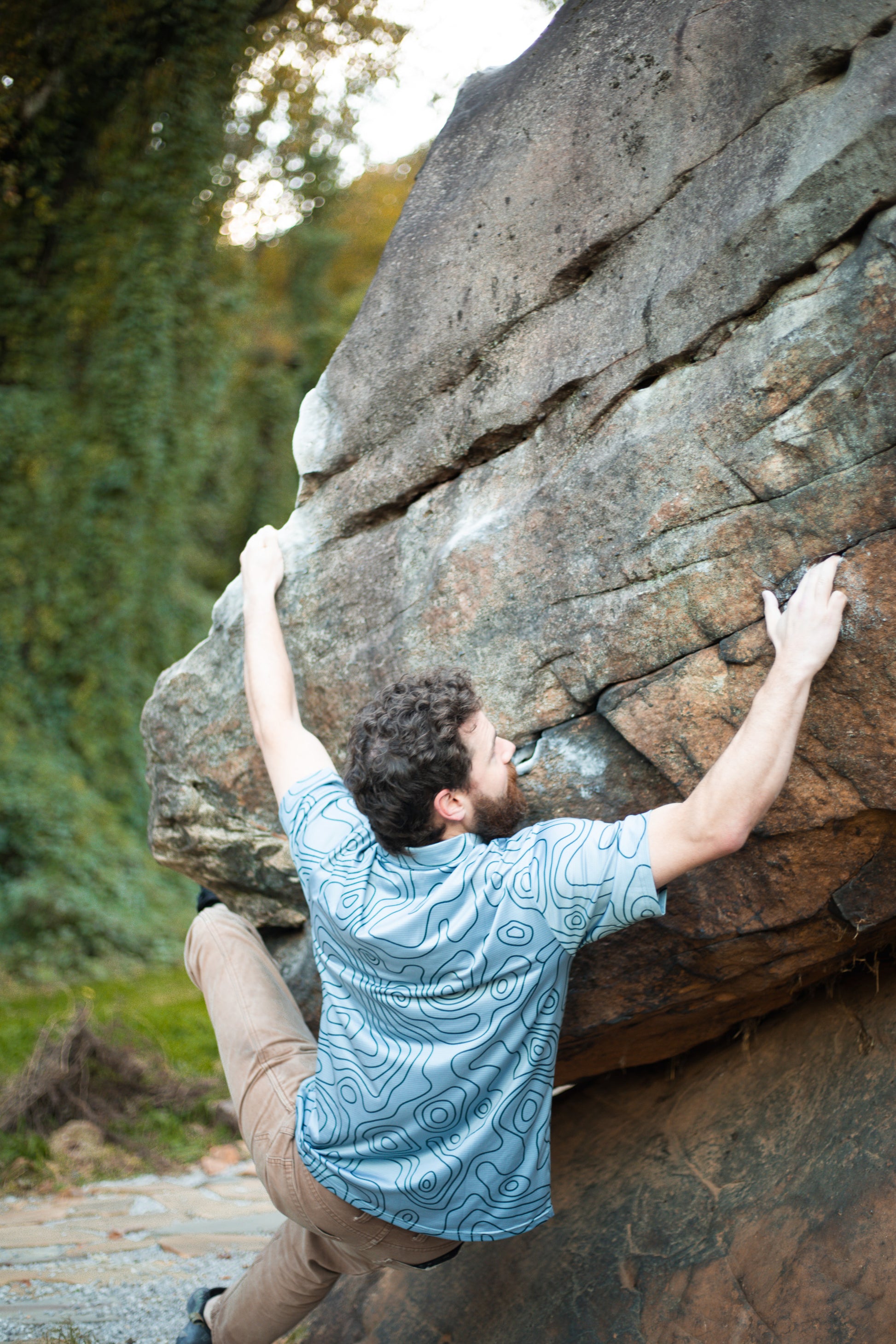 topo topographical button up athletic hiking camping biking shirt chattanooga tennessee wear dirt