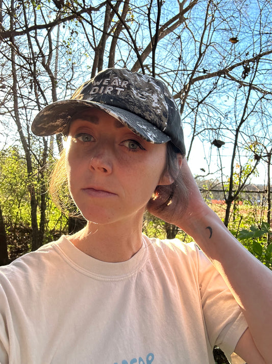 wear dirt camo dad hat