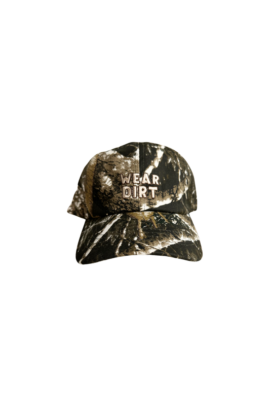 wear dirt camo dad hat