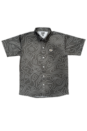 Topographical Button Up - Charcoal