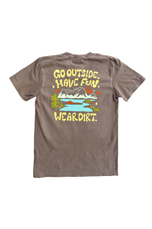 go outside have fun wear dirt chattanooga tennessee outdoor brand biking climing hiking camping