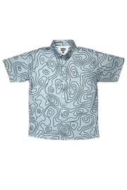 Topographical Button Up - Steel Blue